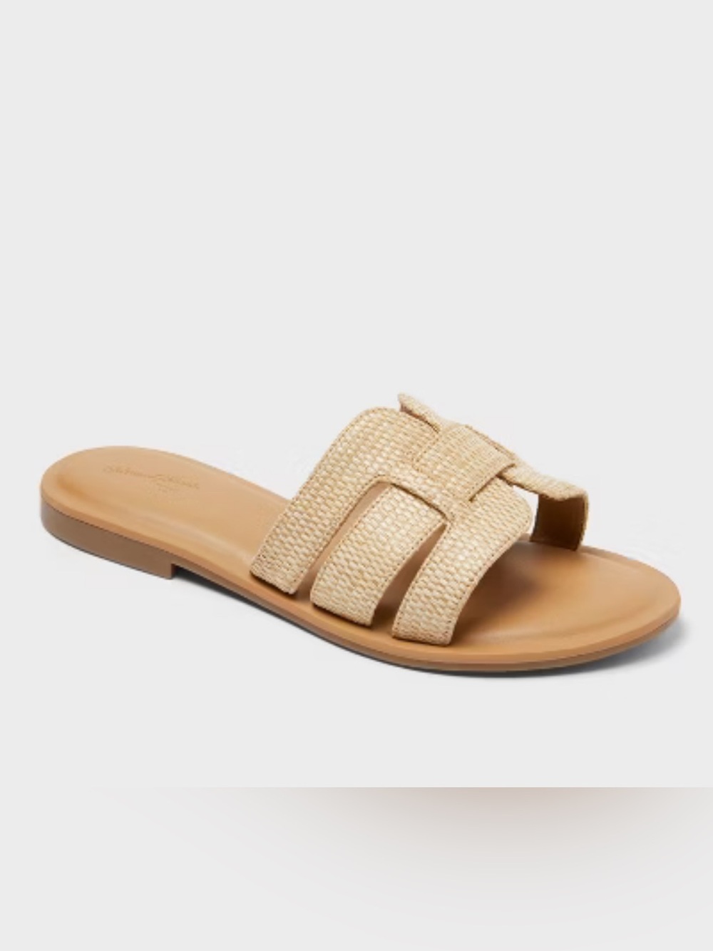 NWT Universal Thread Woven H Band Slide Sandals Tan 9.5